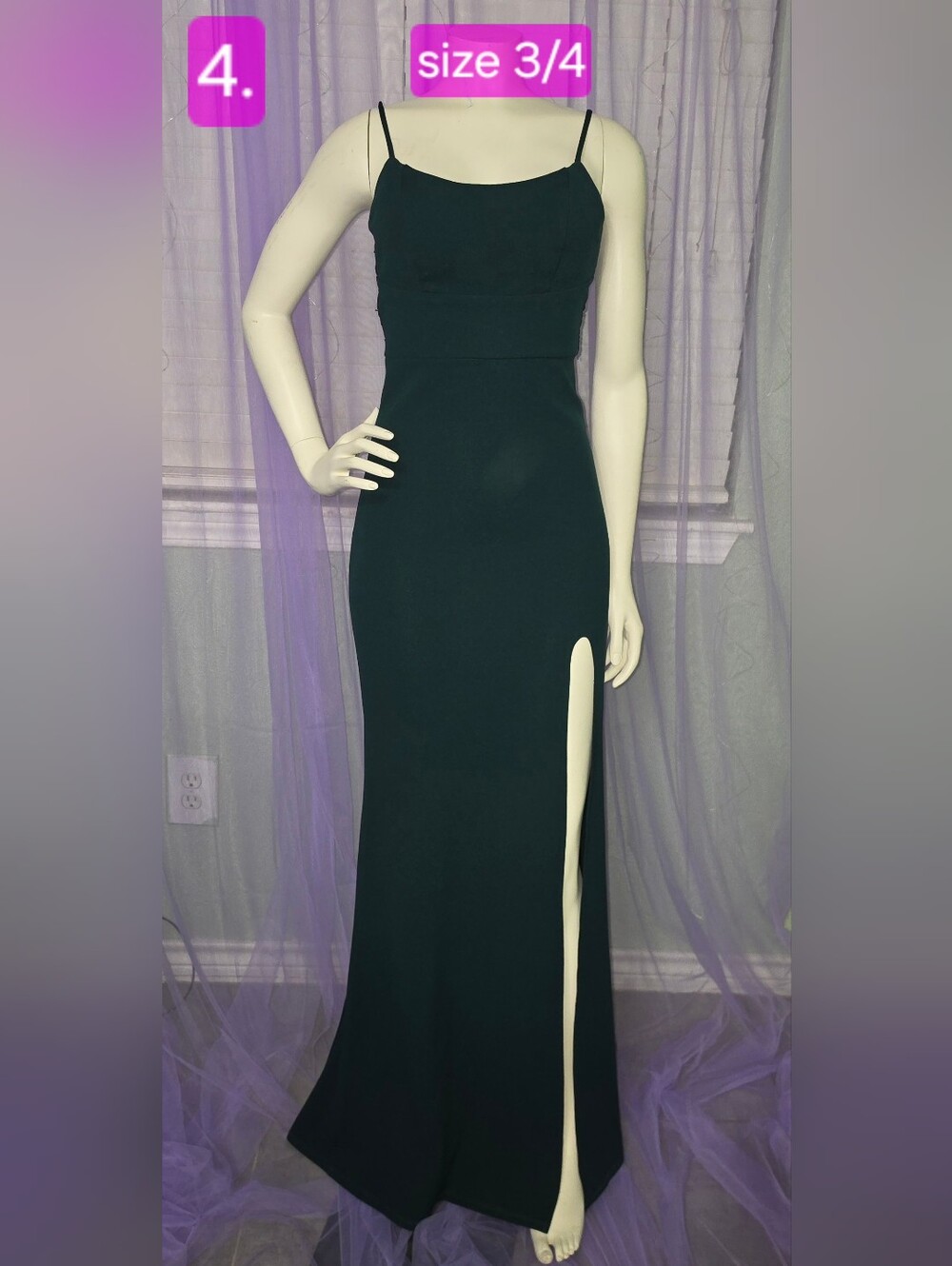 City Studio Black Maxi Dress with High Side Slit